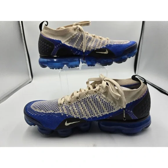 Nike Air Vapormax Flyknit 2 Light Cream Racer Blue 942842-204 Men's US 9 - Picture 4 of 13
